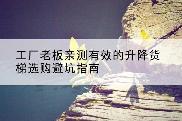 满洲里升降货梯怎么选-工厂老板亲测有效的升降货梯选购避坑指南